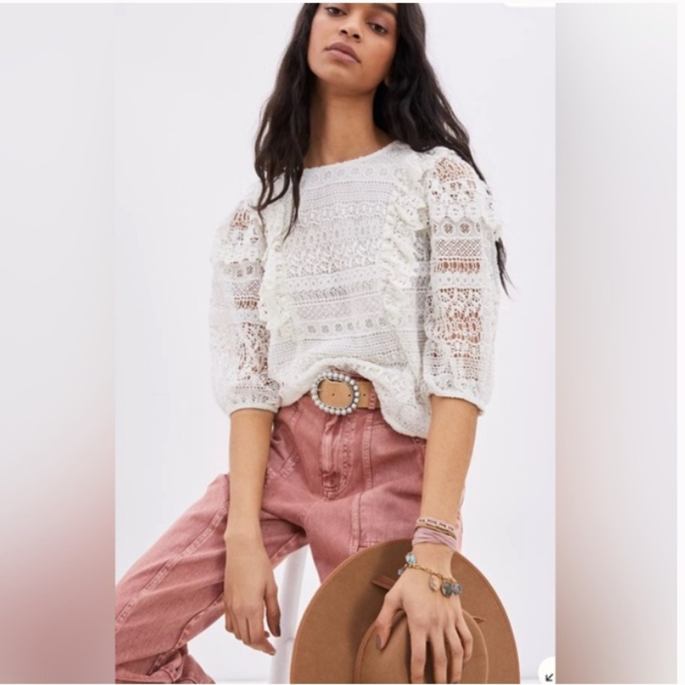 Anthropologie Seen Worn Kept Serena Lace Top Size M. NWT